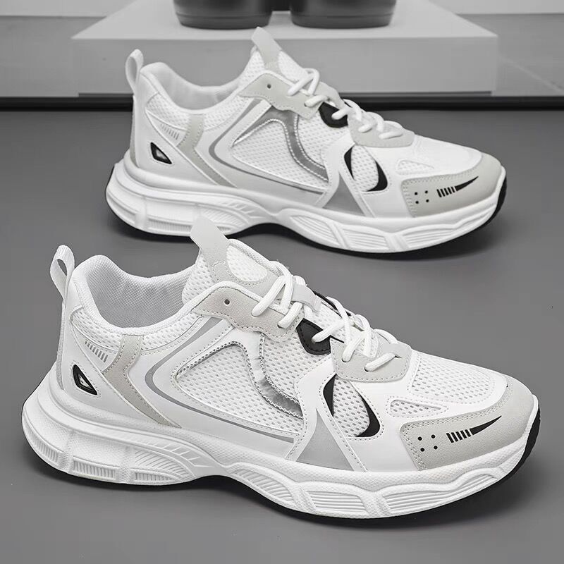 Spring And Summer Breathable Men s 2025 Designer New Multifunctional Thick Soled White Shoes Sports And Casual Flat Shoes Fashionable Board Shoes