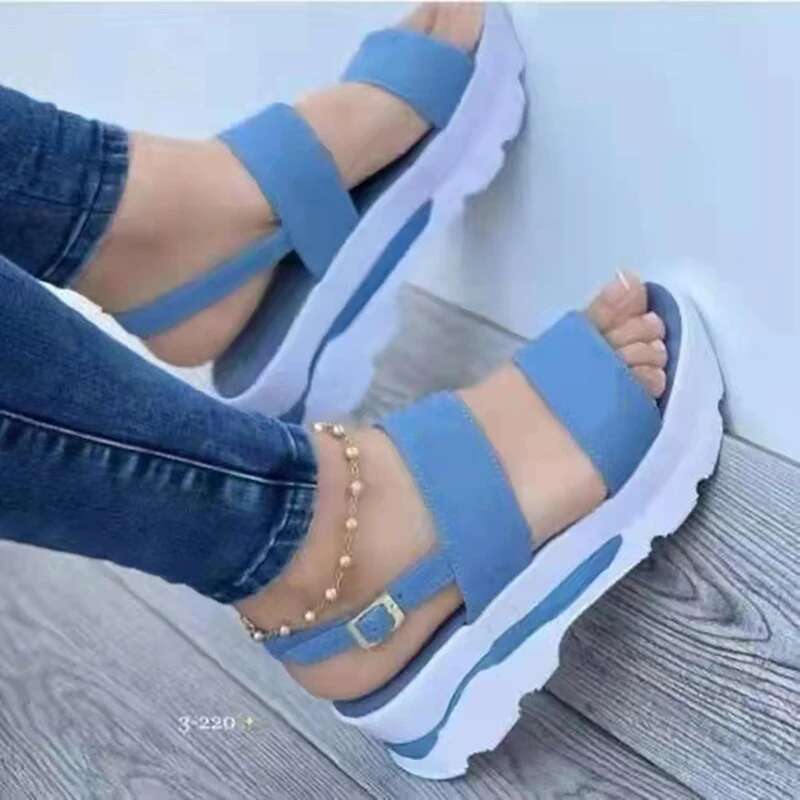 2025 Wholesale of Summer Southeast Asian New Large Size Foreign Trade Women's Sandals with Thick Sole Slope Heels for Women