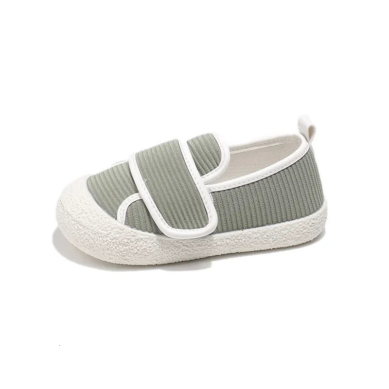 Striped fabric baby shoes slip on shallow every day girls and boys sports skin friendly childrens H09101 250303