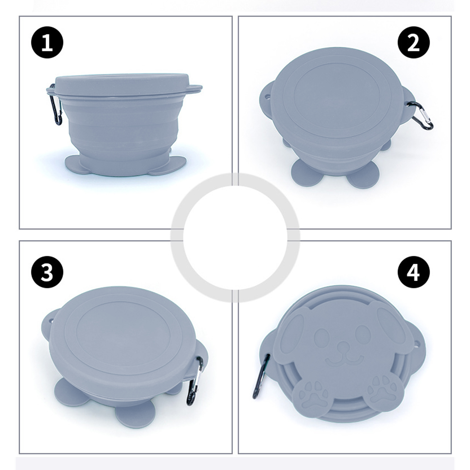 Pet Collapsible Bowls Feeding Watering Dish Super Convenient for Pets Dogs and Cats