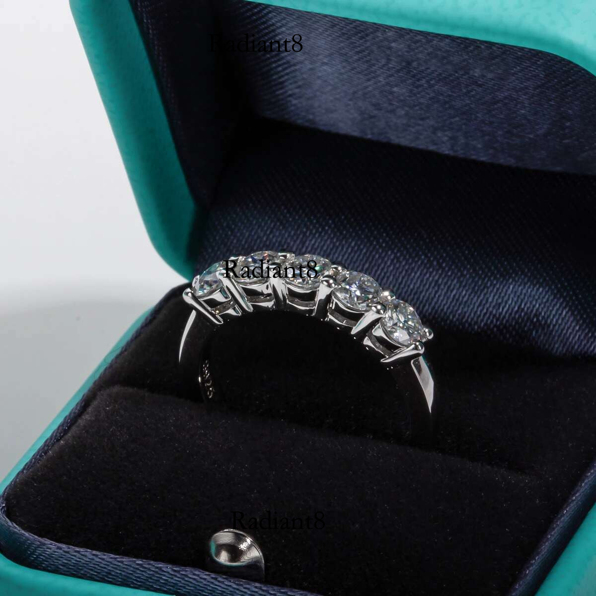 AnuJewel 4mm D Color Moissanite Wedding Ring Sterg Sier Gold Plated Eternity Band Engagament Rings Wholesale