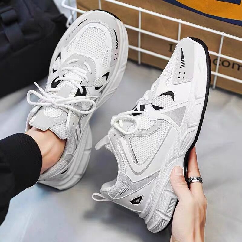 Spring And Summer Breathable Men s 2025 Designer New Multifunctional Thick Soled White Shoes Sports And Casual Flat Shoes Fashionable Board Shoes