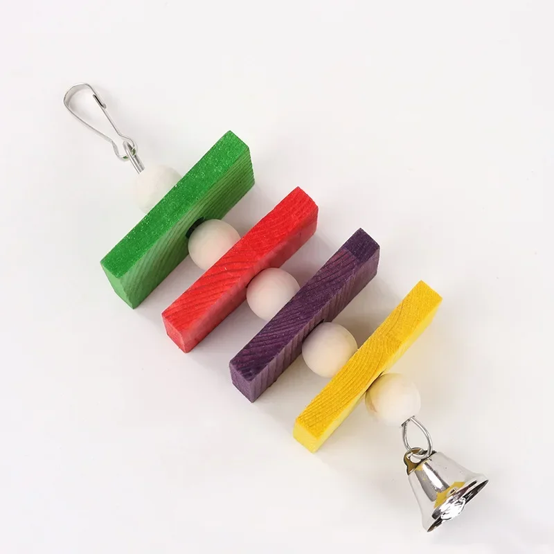 Solid Wood Nibbling Parrot Toy Puzzle Bird Toy Stress Relief Pet Bird Supplies Bird Set Parrot Swing Bird Accessories