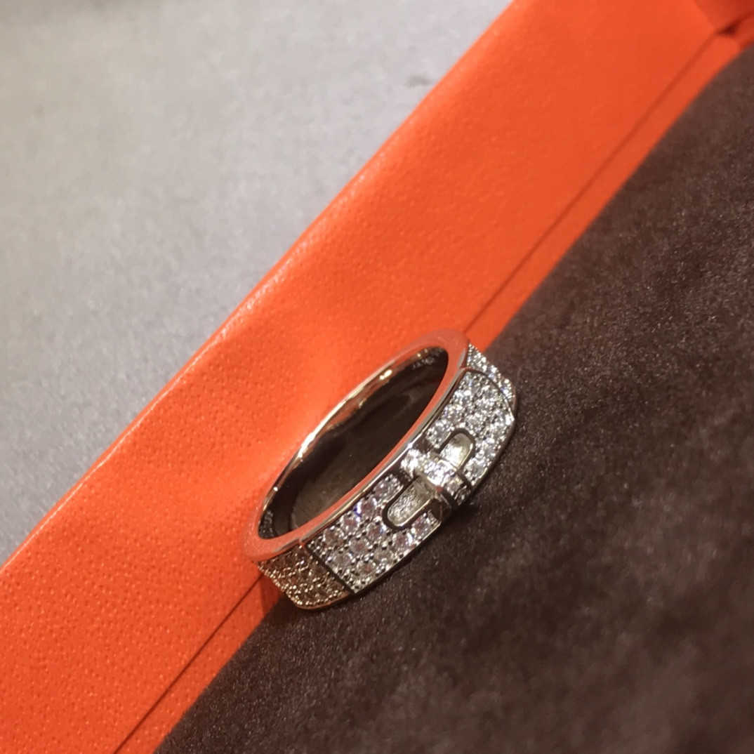 Couple Rings New pig nose ring high version sky star h couple ring plated 18k rose gold diamond ring H25303