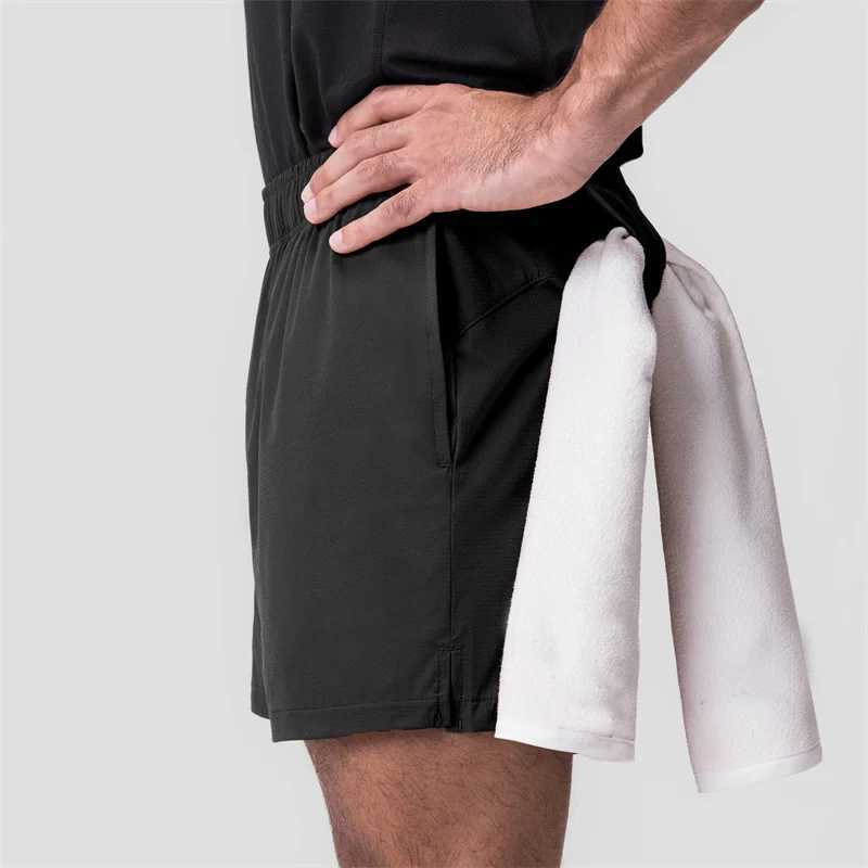 Mens Fitness Shorts Summer Woven Gym Sports Shorts Solid color Training Running Casual Quick-Drying Jogger Workout Short PantsT250304