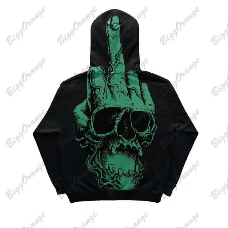 2025 hoodie street fashion trend brand skeleton 3D digital printing casual loose hooded sweatshirt for men