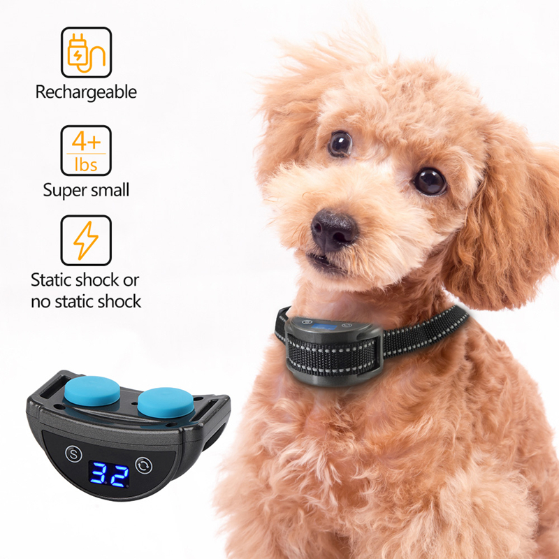 Dog Bark Collar, Rechargeable Smart Barking Collar for Small, Medium and Large Dogs, Anti-Bark Dogs Collar with Reflective Tape, Beep Vibration Humane