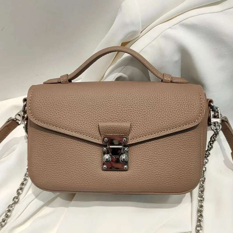Chain Versatile Fashion Commuter Handbag Single Shoulder Messenger Bag High Grade Genuine Leather Top Layer Bags For Women