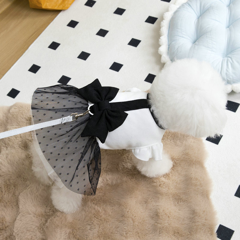 Spring Summer Pet Clothes Dog Wedding Dress Small Meidum Dog Leash Dress Designer Dog Clothes