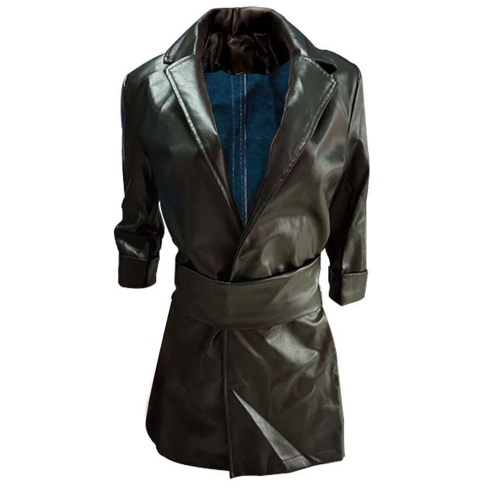 Dresses Sexy V Neck Long Sleeve Sashes Mini Party Night Elegant PU Leather Solid Dress Winter Autumn Coats Women Clothes