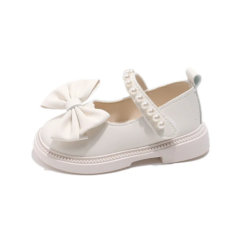 Baby girl casual shoes children PU leather bow cute fashion princess childrens wedding party apartment soft 250303