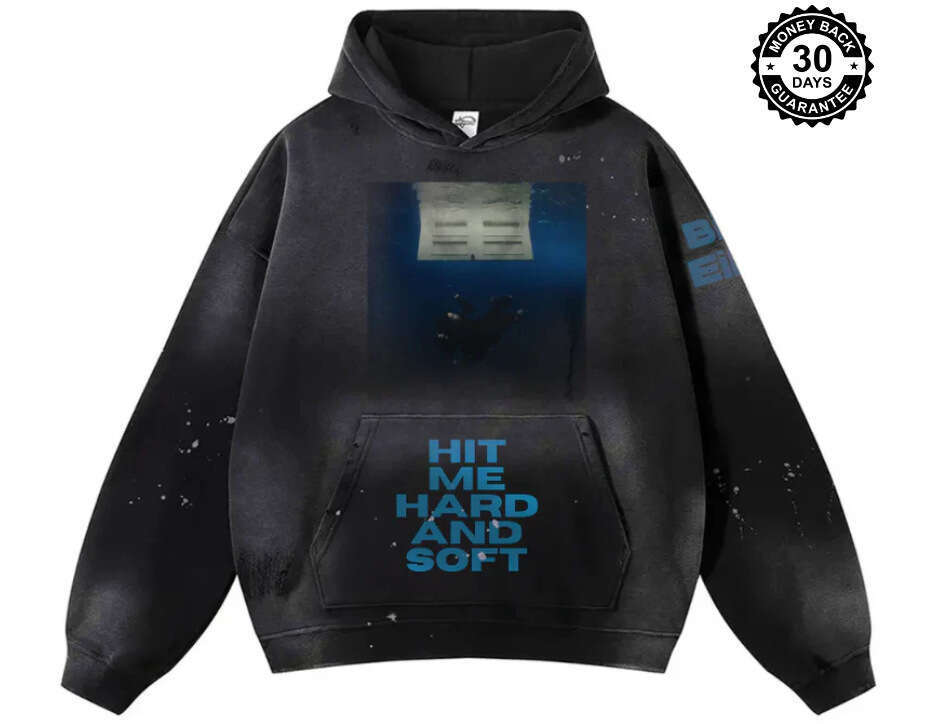 2025 new abstract printed hoodie autumn winter casual hooded black jacket men's and women's American clothing trend brand