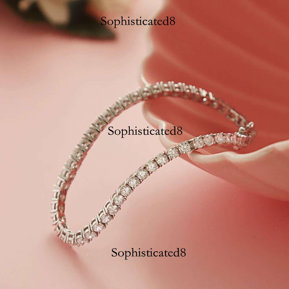 Pure Sier Of 16-20.5CM Tennis Bracelet Jewelry 2-4mm 5A CZ Eternal Gift For Wife Stunning Real Jewellery