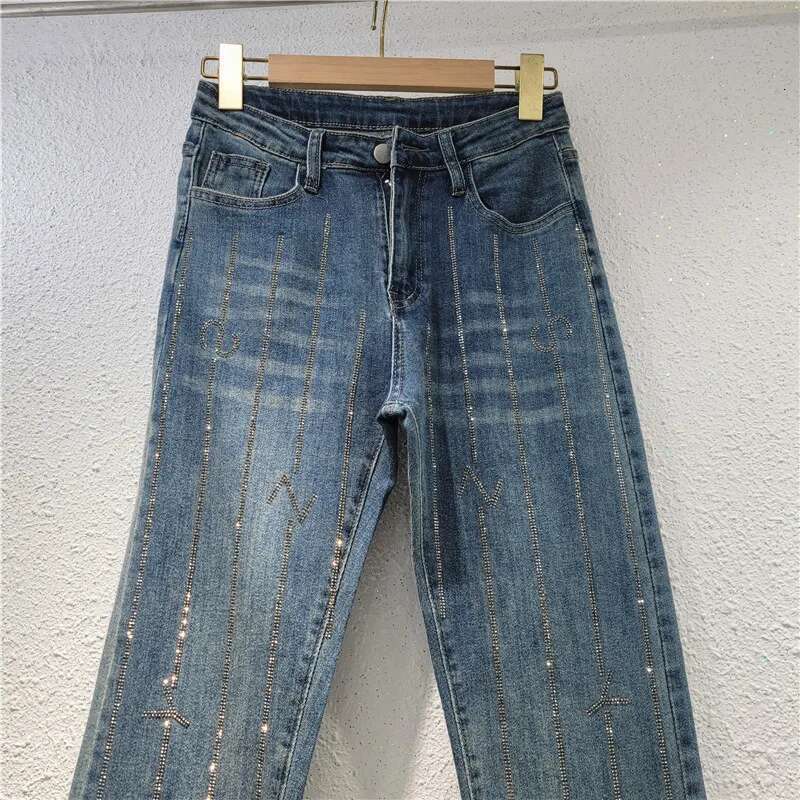 Street Hipster Rhie Denim Skinny Women 2024 New Autumn Stretch High Waist Slim Fit European Goods Cropped Pants