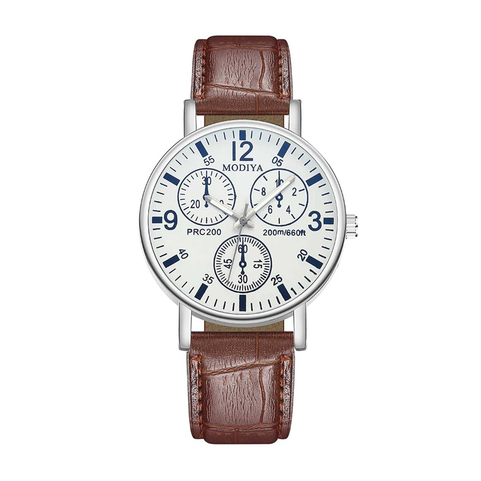 Mens Fashion Sports Mens Stainless Steel Case with Quartz Simulated Wrist Busin es Relojes Electr NicosXJ250304