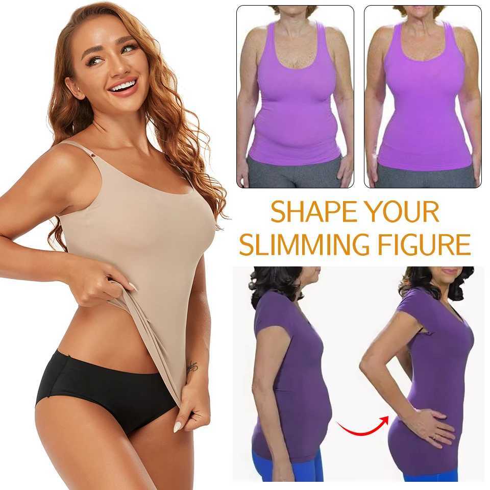 Womens Tummy Control Shapewear Smooth Body Shaping Camisole Tank Tops Plus Size Slimming Underwear Seamless Compression ShaperXJ250304