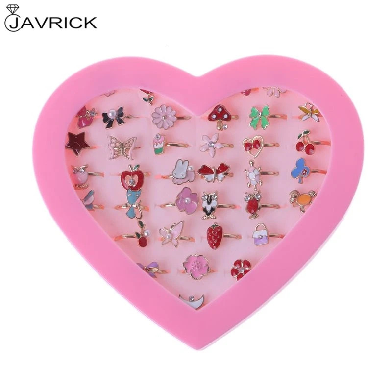 36 pieces of fancy adjustable cartoon rings party discount childrens and girls action character toys randomly delivered 250304