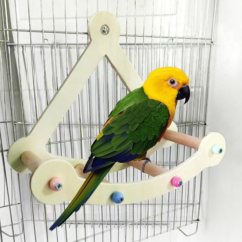 Parrot Swing Toy Pirate Ship Shape Parrot Swinging Wheel Indoor Pet Birds Playing Resting Perches Physical Fitness Toy For