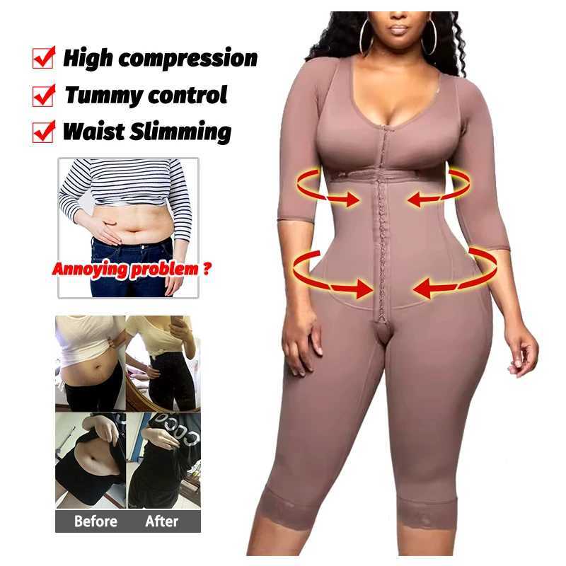 Full Body Colombian Girdles Shaper High Compression Bodysuits Postoperative Postpartum Lipo Arm Slimmer Waist Reducing ShapewearXJ250304
