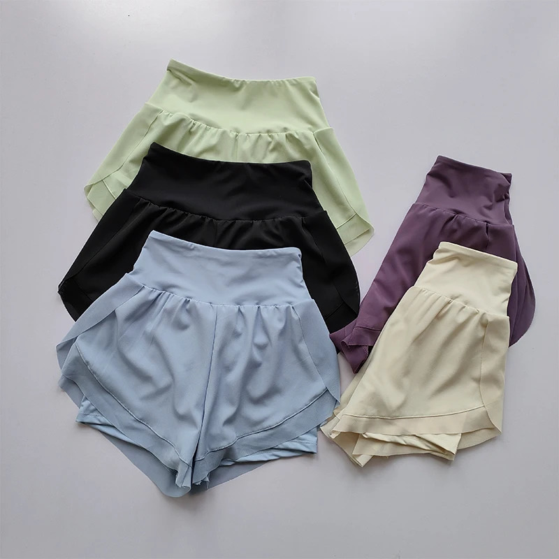 Summer Womens Sports Shorts Mesh 2 In 1 Quickdry Yoga Breathable Fitness High Waist Running 2024 250224