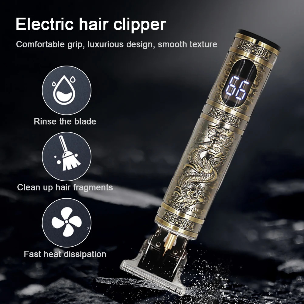 Electric Hair Trimmer T-Blade LED Display Hair Cutting Machine Battery Operated Haircutting Clipper for Hair Cutting 250303