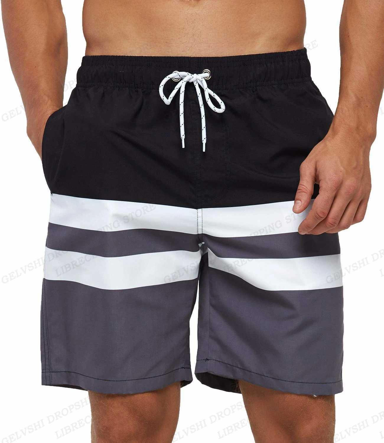 Mens Swimming Shorts Stripe 3d Surfing Board Short Kids Beach Shorts Men Swim Trunks Masculina Sports Fitness Pants Boy BriefsT250304