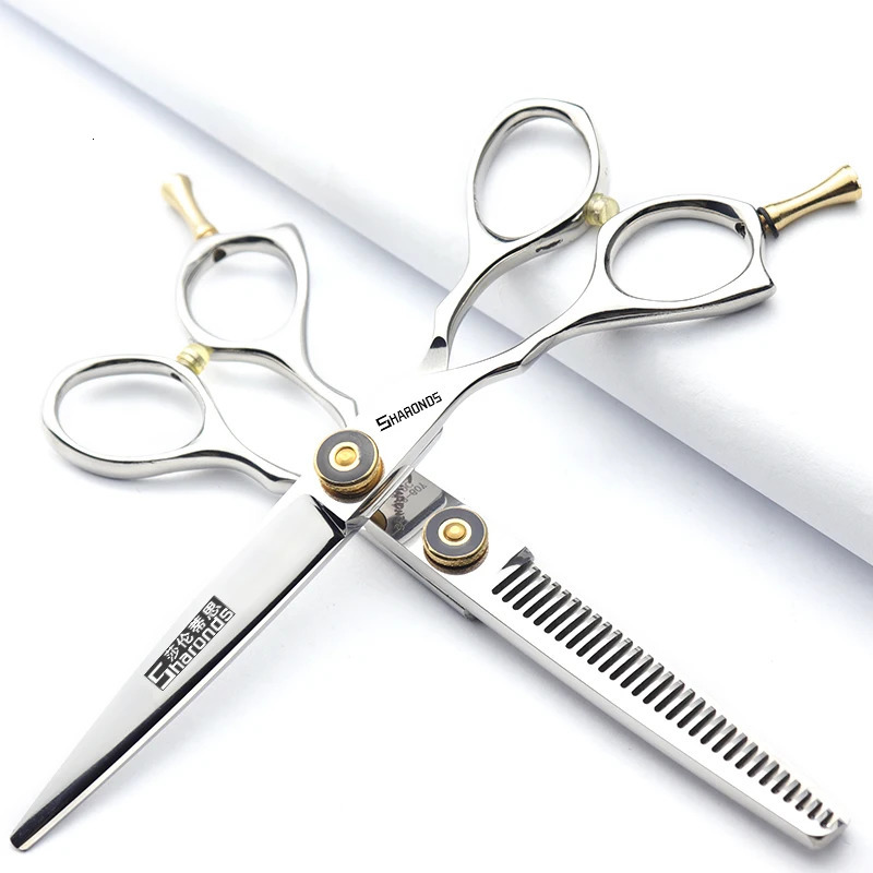 Professional Left Hand Barber Scissors 5.5-inch 6-inch Hairdressing Shop Hairdressing Specialist Flat Cutting Teeth Cutting Set. 250304