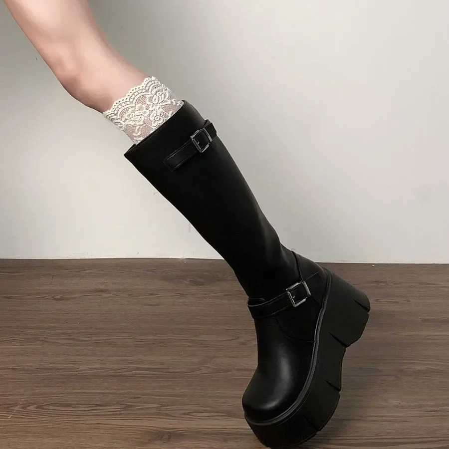 2024 Spring and Autumn Cfortable Waterproof Platform Beautif Casual Boots Fairy Style Knight Boots Edition Anti slip Boots Z250304