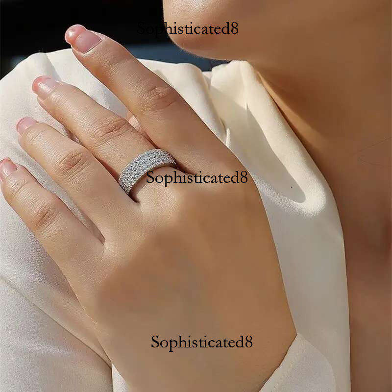 TBCYD 1.07cttw D Color Moissanite Rings For Women S Sier Dia Half Eternity Band Fine Jewelry Anniversary Gifts