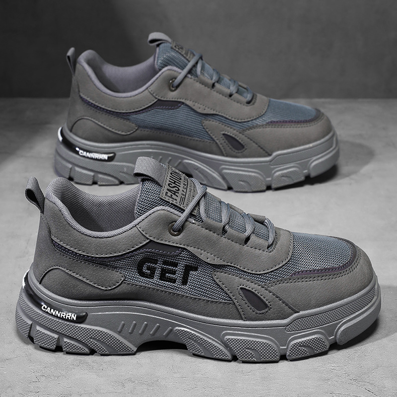 2025 Designer s New Breathable Men s Fashionable Lightweight Versatile Thick Bottom Black Grey Brown Sports And Leisure Board Shoes Men s Sizes 39-44