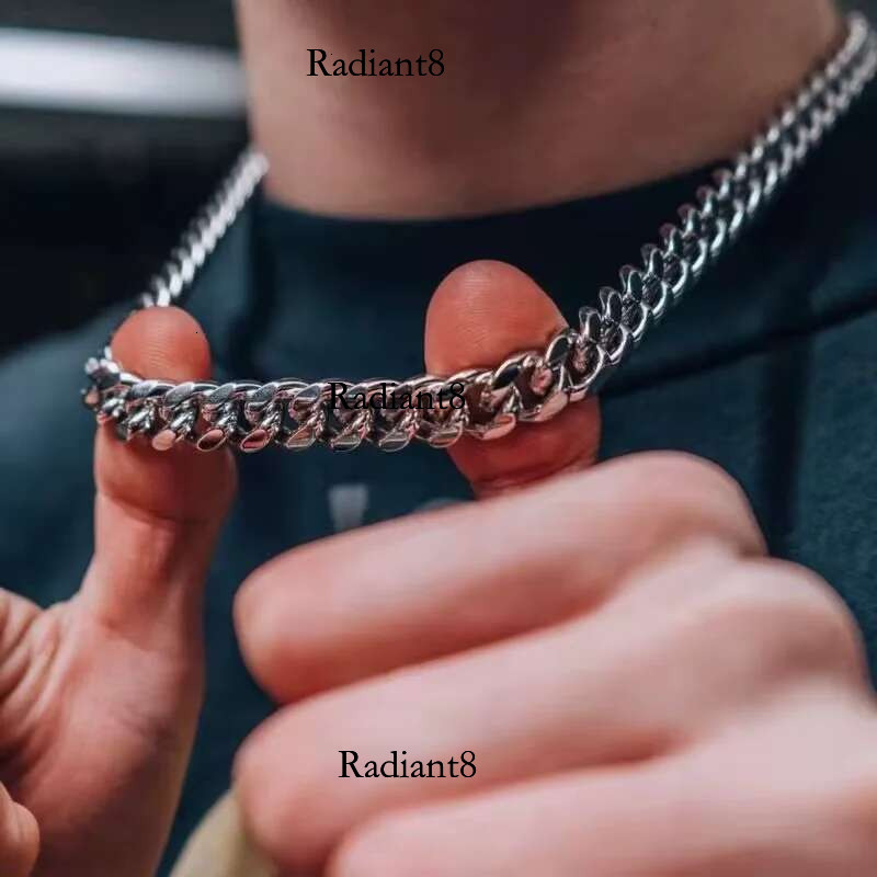 6mm/8mm/10mm Thickness Stainless Steel Cuban Curb k Chain Necklace for Men Women Classic Punk Neck Jewelry Accessories