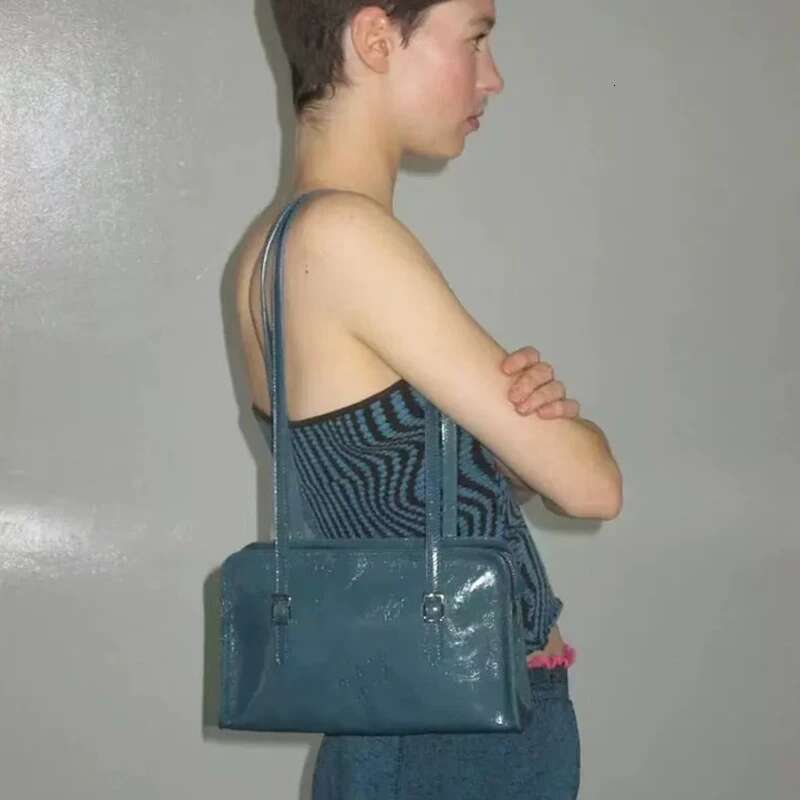 New Women Cosmetic Bag Vintage Shoulder High Quality Black PU Ladies Crossbody Design Casual Simple Underarm Bag