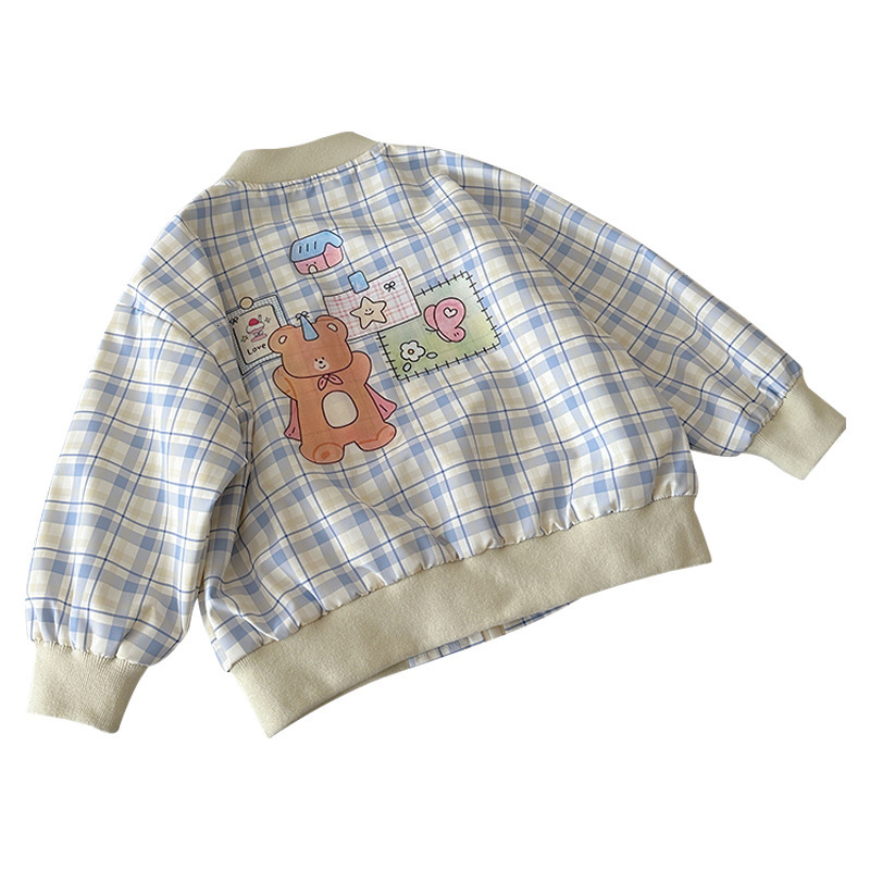 Ddmyshoesvip Zhili Clothing New Product Spring Girls Coat Checkered Baseball Jacket Children S Cover