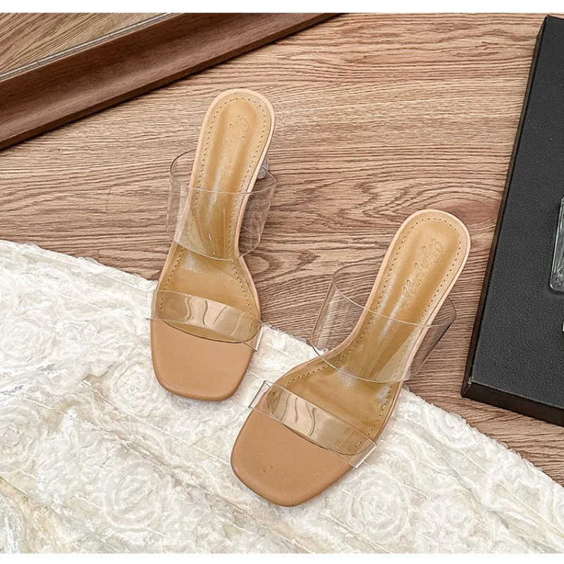 Wen Sandals Wearing Simple Style PVC Clear Strappy Buckle High H Wan Transparent H w Wen Shoes Z250304
