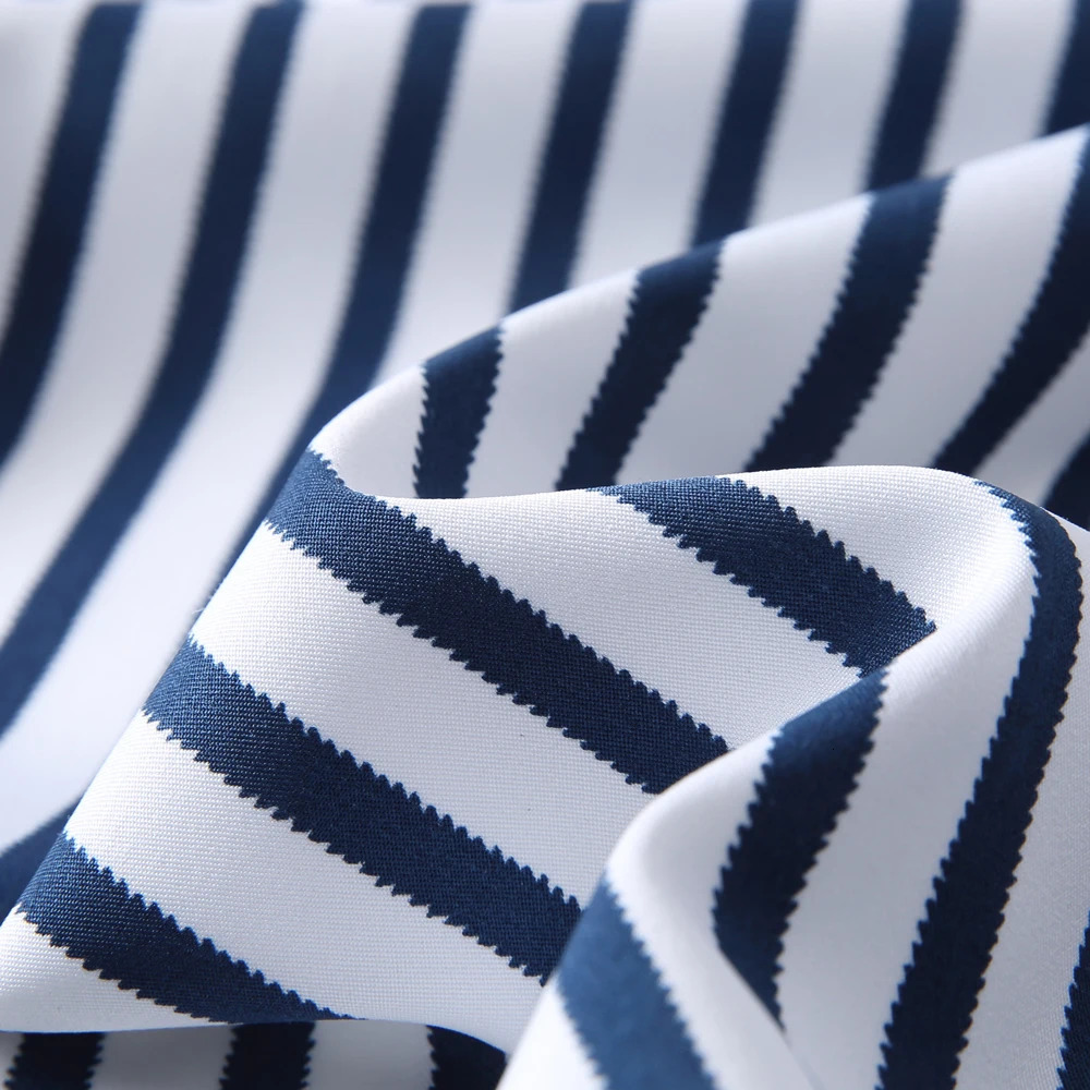 Mens Striped Lapel Collar n IronFree Dress Shirts Long Sleeve Stretchy Casual Button Up Shirt For Formal Occasions 250227