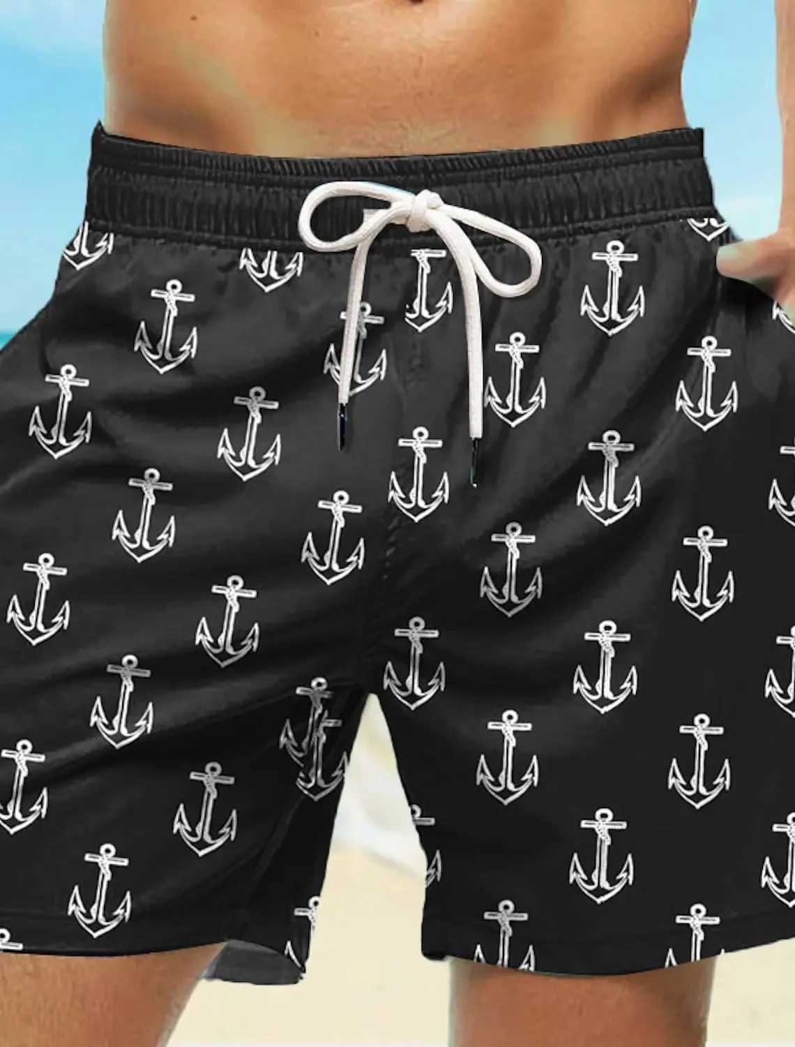 Mens Loose Beach Shorts Drawstring Quick Dry Board Shorts Swims For Summer Women Men 3D Print Casual Oversized Sport ShortsT250304