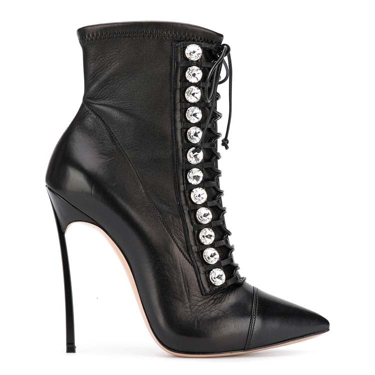 Instagram Fashion Show Plated Short Iron Heel Strap Women's Shoes Boots