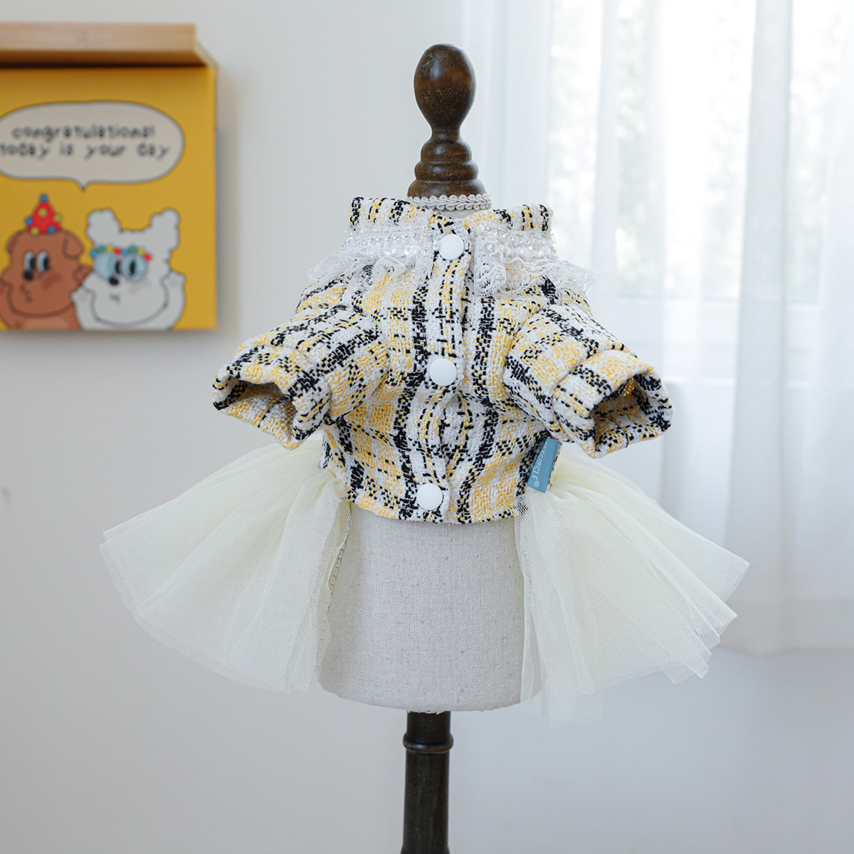 1PC Pet Clothing Dog Cat Autumn Winter thick charm Princess wedding dress dress suitable for small and medium-sized dogs
