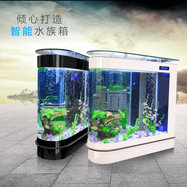 Bullet Fish Tank Aquarium Large Fish Globe Partition Ecological Glass Fish Tank Bar Counter