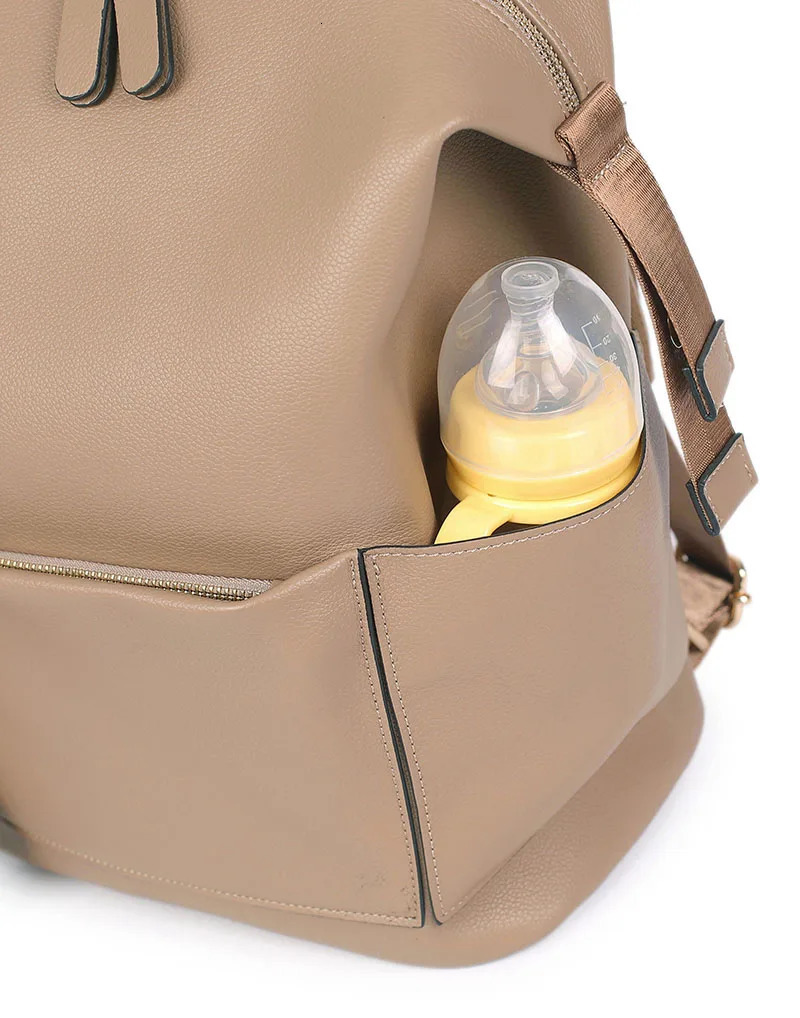 PU Leather Diaper Bag Backpack Waterproof Maternity Bag for Stroller Baby Mummy Bags PU Nappy Bag Large Capacity Bottle bag 250304