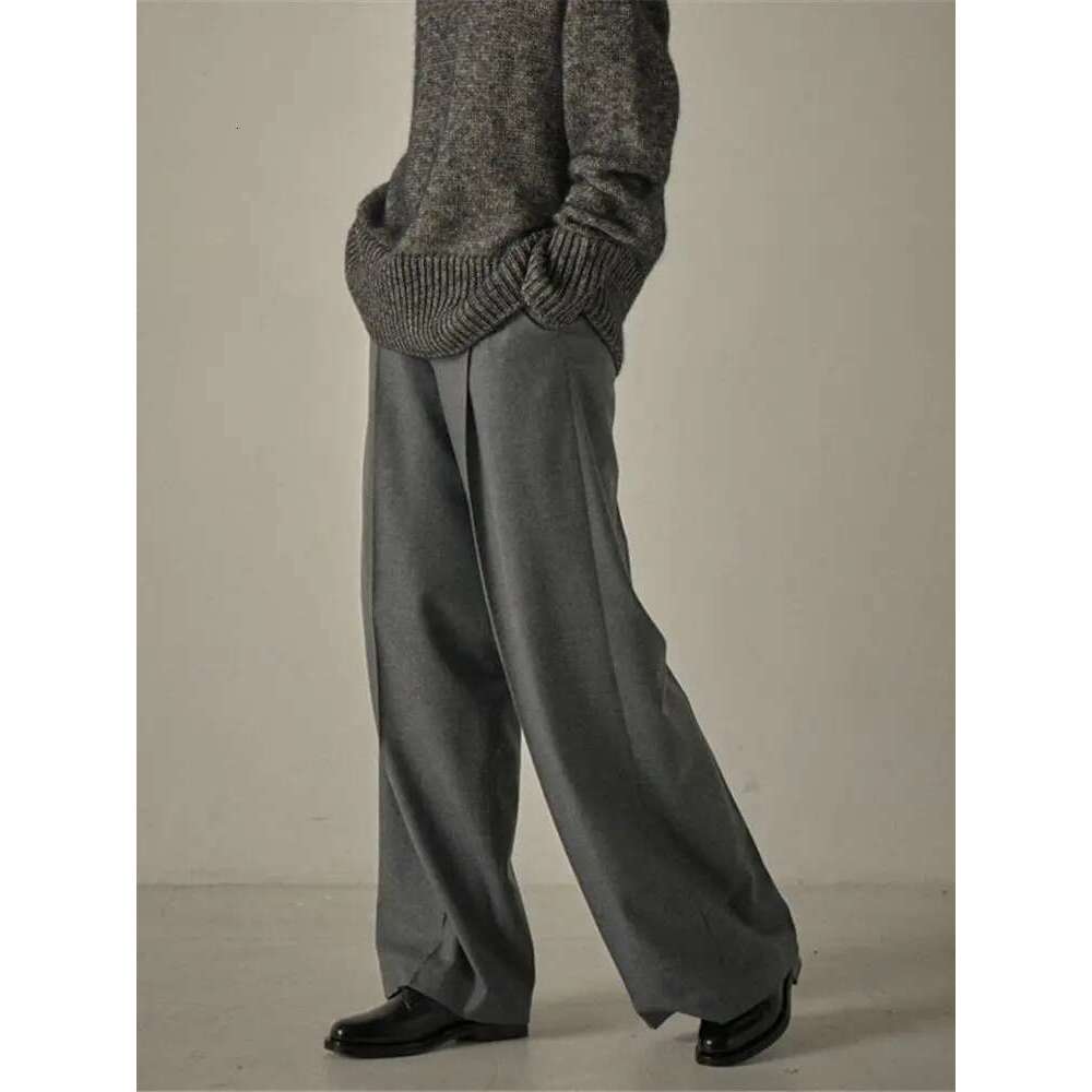 Women Fashion Suit All-Match Wide Leg Long Pants Casual Straight Trousers For Ladies