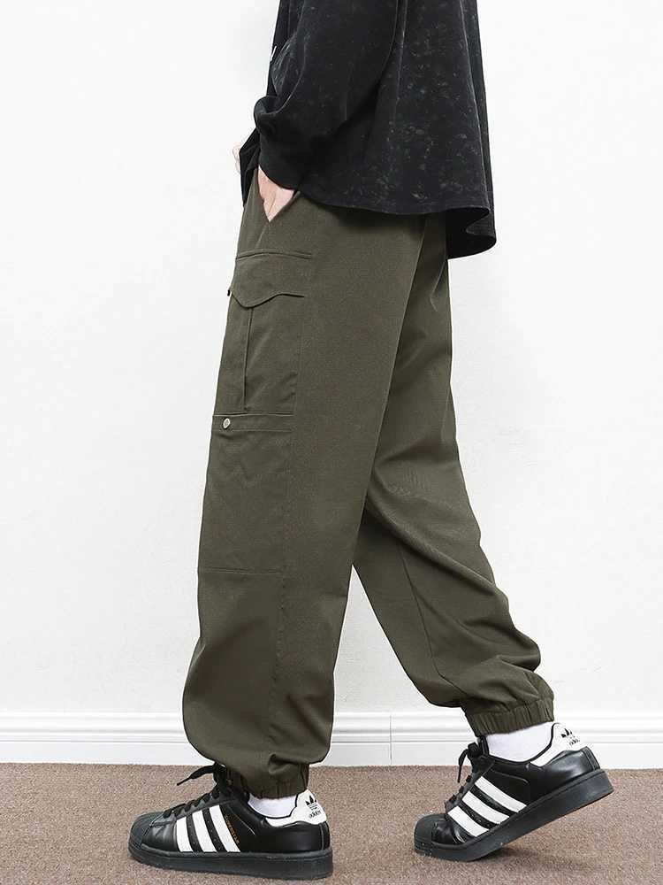Plus Size Mens Sweatpants Multi-Pockets Joggers Baggy Cargo Pants Elastic Waist Loose Casual Harem Trousers 6XL 7XL 8XLXJ250303