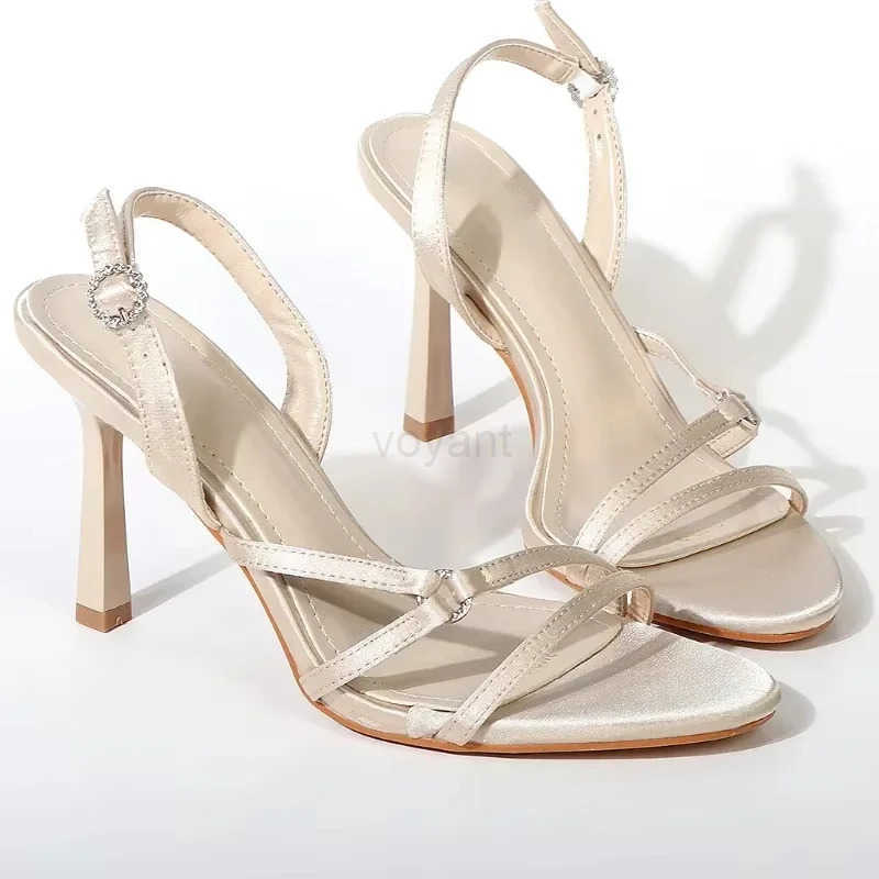 Fi Brand Thin H Modern Sandals Wen Open Toe Elegant Slingbacks Shoes Hollow Fine Strip Designer High H Fem Z250304