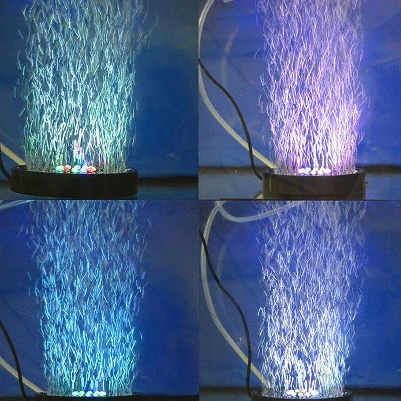 New Colorful Bubble Lights Aquarium Aquascape Decoration Easy Install Waterproof LED Submersible Round Oxygen Production Lights