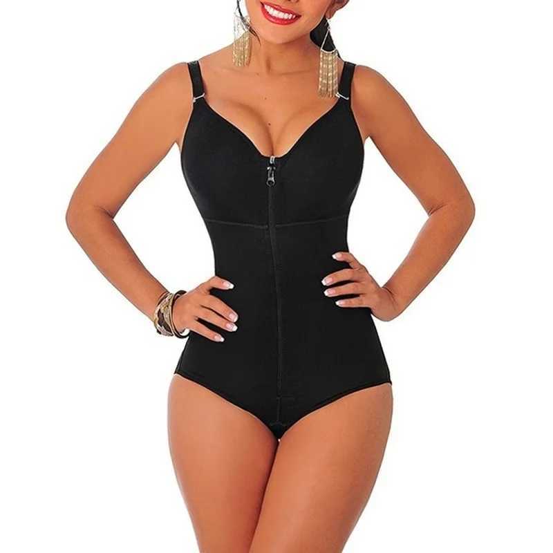 Womens Bodysuit Shapewear Slimming Tummy Control Full Body Shaper Panty Clip Zip with Bra Fajas Colombianas OverbustXJ250304