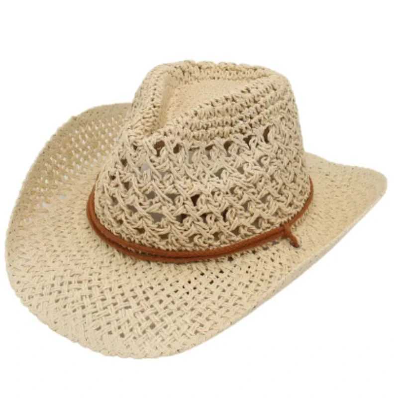 Vintage Western Cowboy Sun Hats Men Women Str-Hat Outdoor Travel Ethnic Style Gift UV Protection C Cheau Beach CsXJ250304