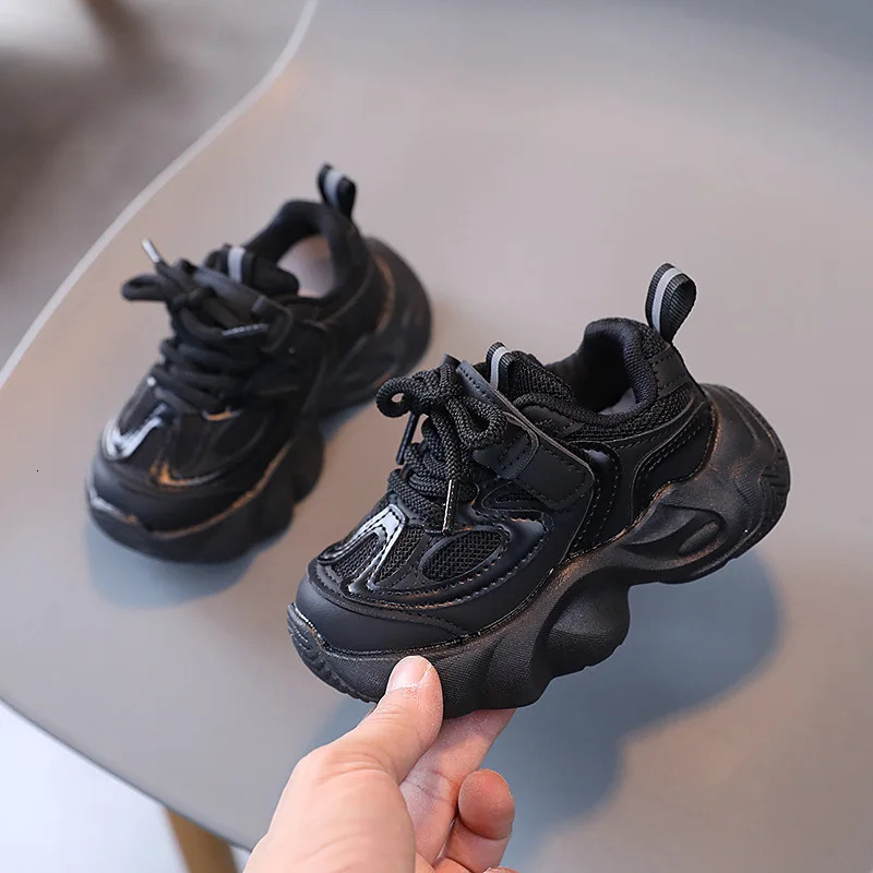 Children Chunky Platform Sneaker Stripe ner Thick Sole Boy Shoes Fashion Plaid Girl Breathable Vulcanized Kids H03042 250303