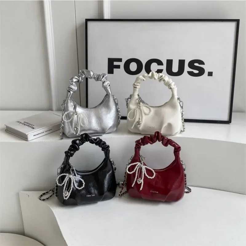 PU Leather Red Shoulder Bag Women Fashion Luxury Korean Sweet Crossbody Bag 2024 New High-quality Leisure Underarm Bag Handbags Z250303