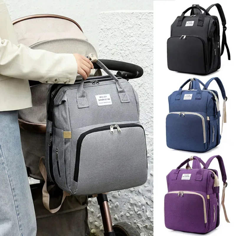 Mommy Diaper Bags Baby Bed Mother Large Capacity Nappy Milk Bottle Backpacks with Changing Mat Convenient Baby Nursing Bags 250304