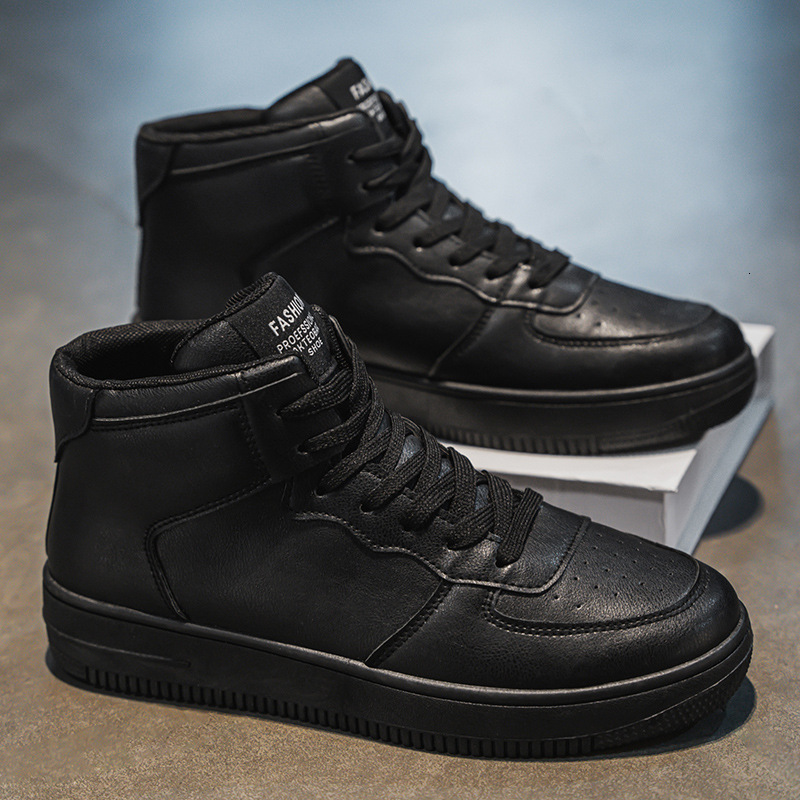 High Top White Men s Shoes 2025 Original Designer New Fashionable Multifunctional Breathable Thick Soled Sports Shoes Casual Black And White Solid Col